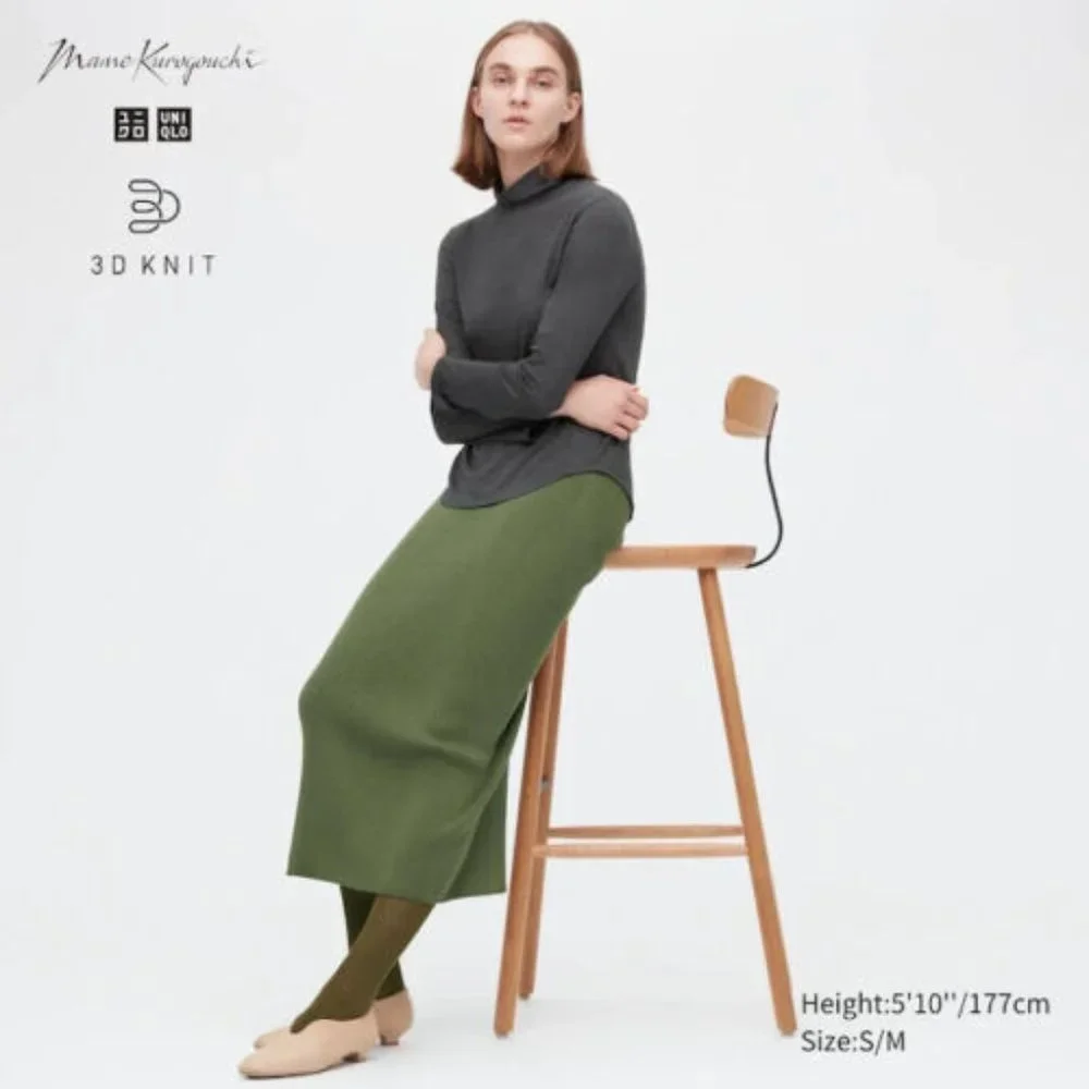 UNIQLO 3D Knit Ribbed Long Skirt (Mame Kurogouchi) XXS/XS